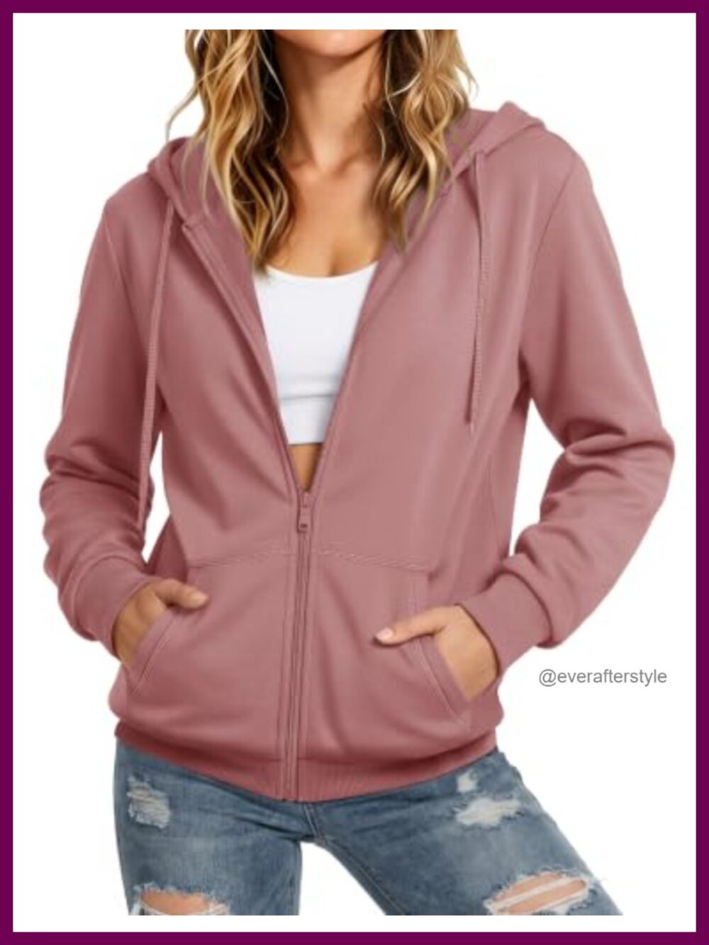 Women's Fleece Lined Full Zip Hoodie Sweatshirt Casual Warm